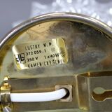 Pair of 1970s mid-century Czech table lamps with prismatic glass shades