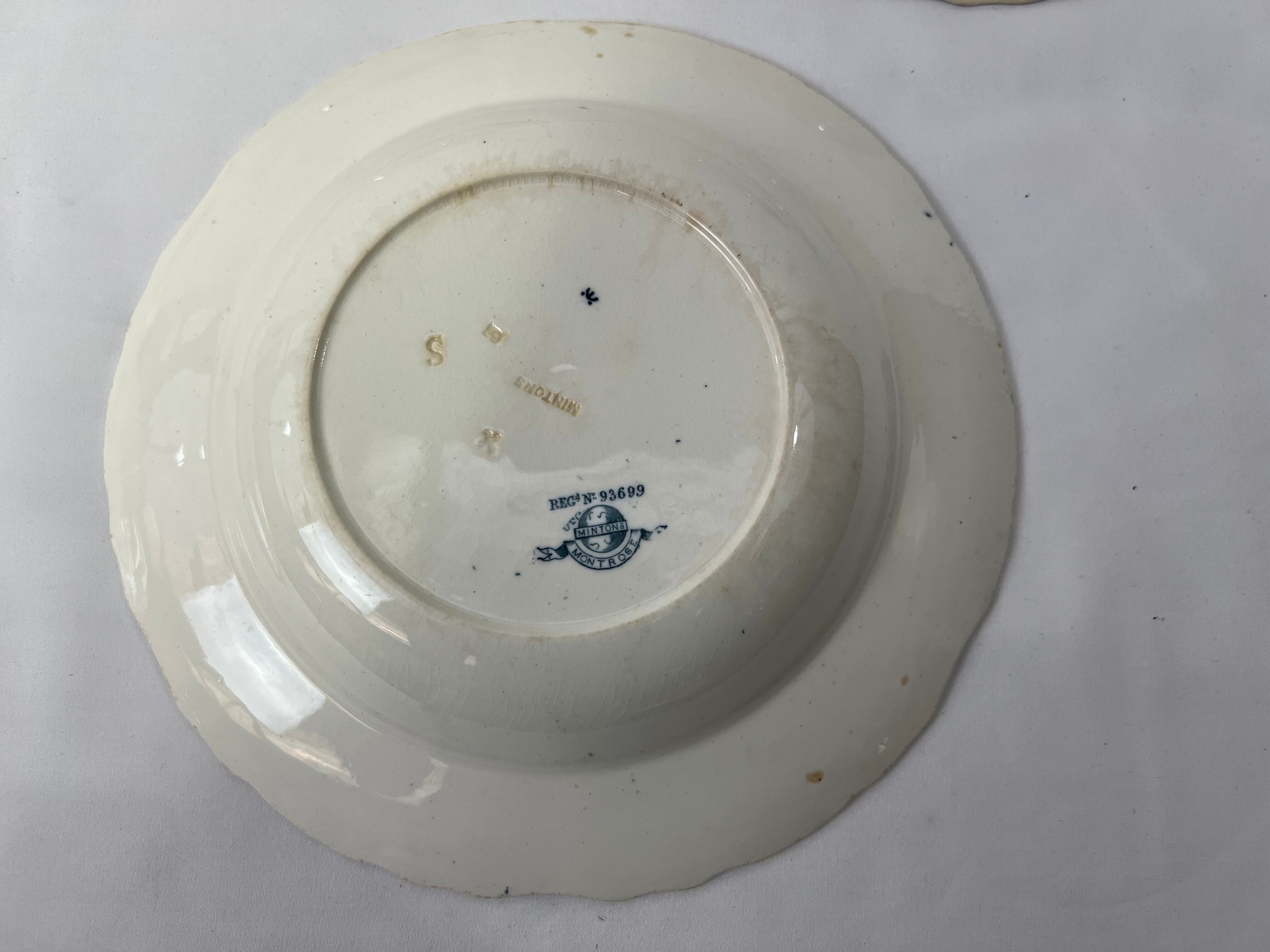 5 hollow plates Minton Montrose 19th