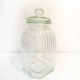 Airtight in striated glass candy