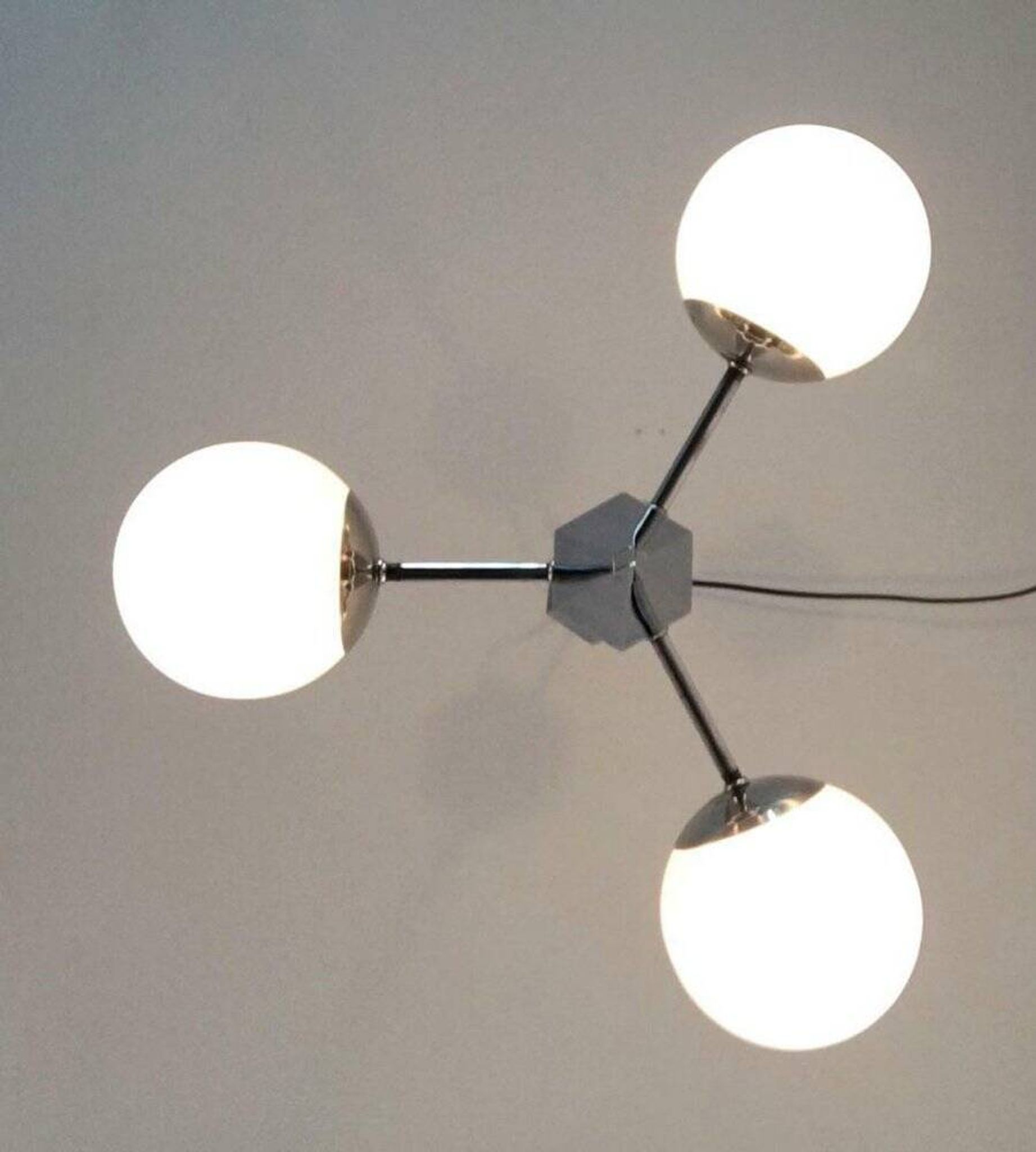 Art Deco Metal and Glass Chandelier