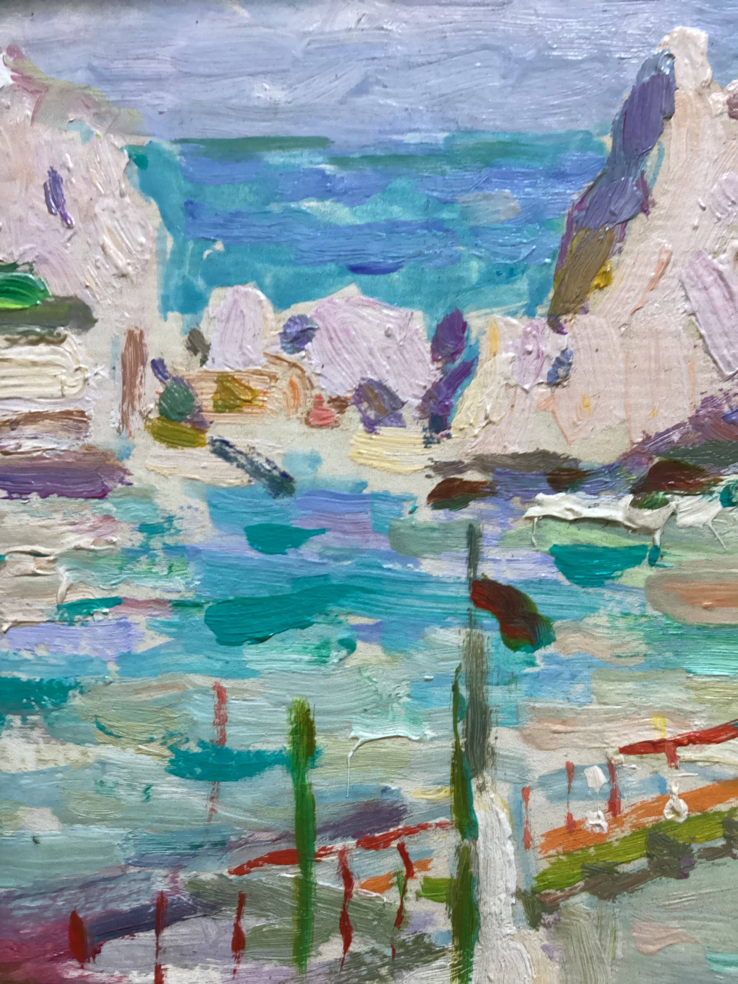 Signed painting Oil on cardboard dimensions: height -25cm- width -30cm-