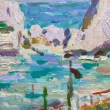 Signed painting Oil on cardboard dimensions: height -25cm- width -30cm-