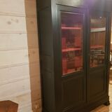 Bookcase louis Philippe patinated black.