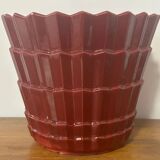 Old Saint Clément vintage burgundy red ceramic flowerpot