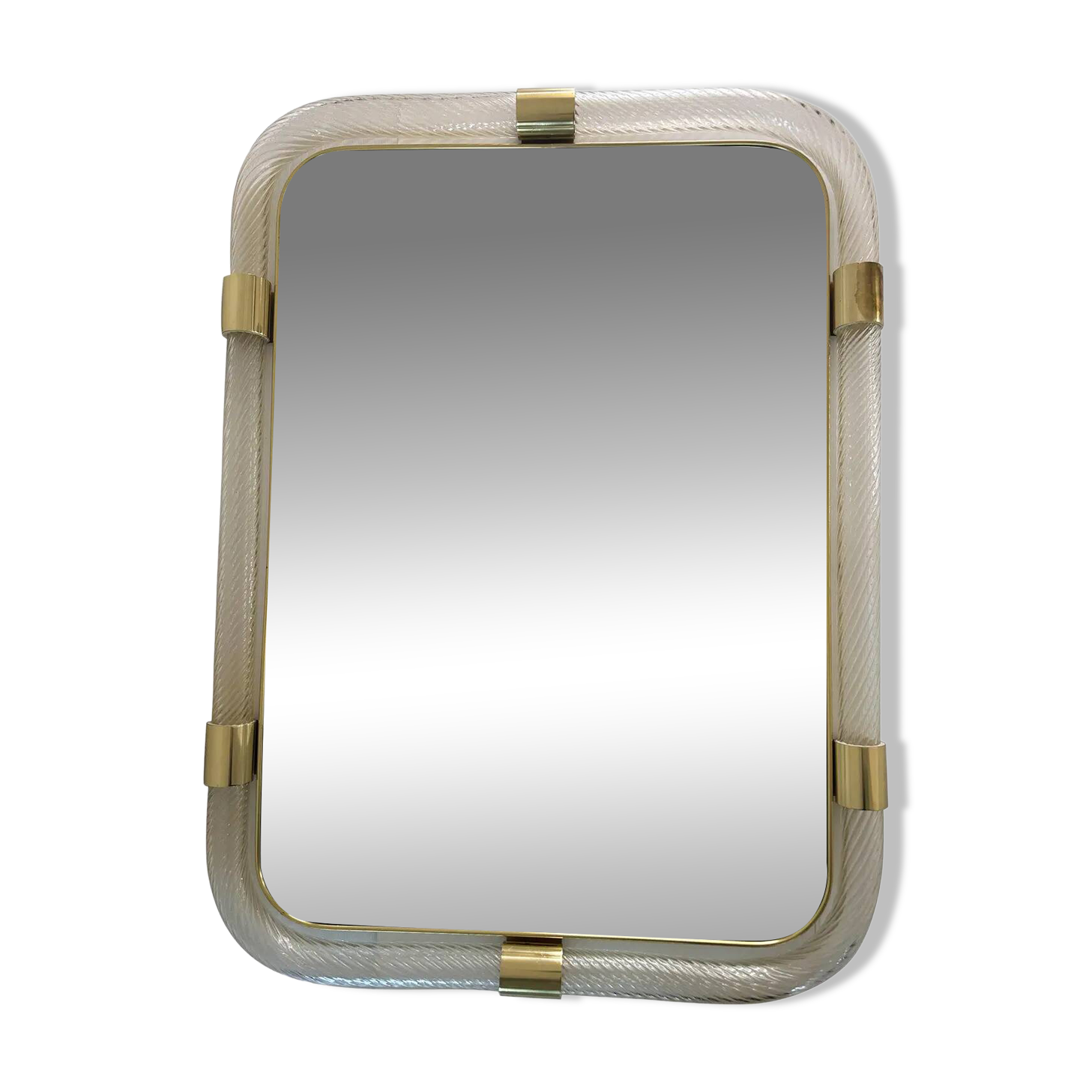 Handcrafted Italian Murano Torchon Wall Mirror