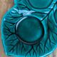 Vintage Vallauris catchall – green enamel leaf model
