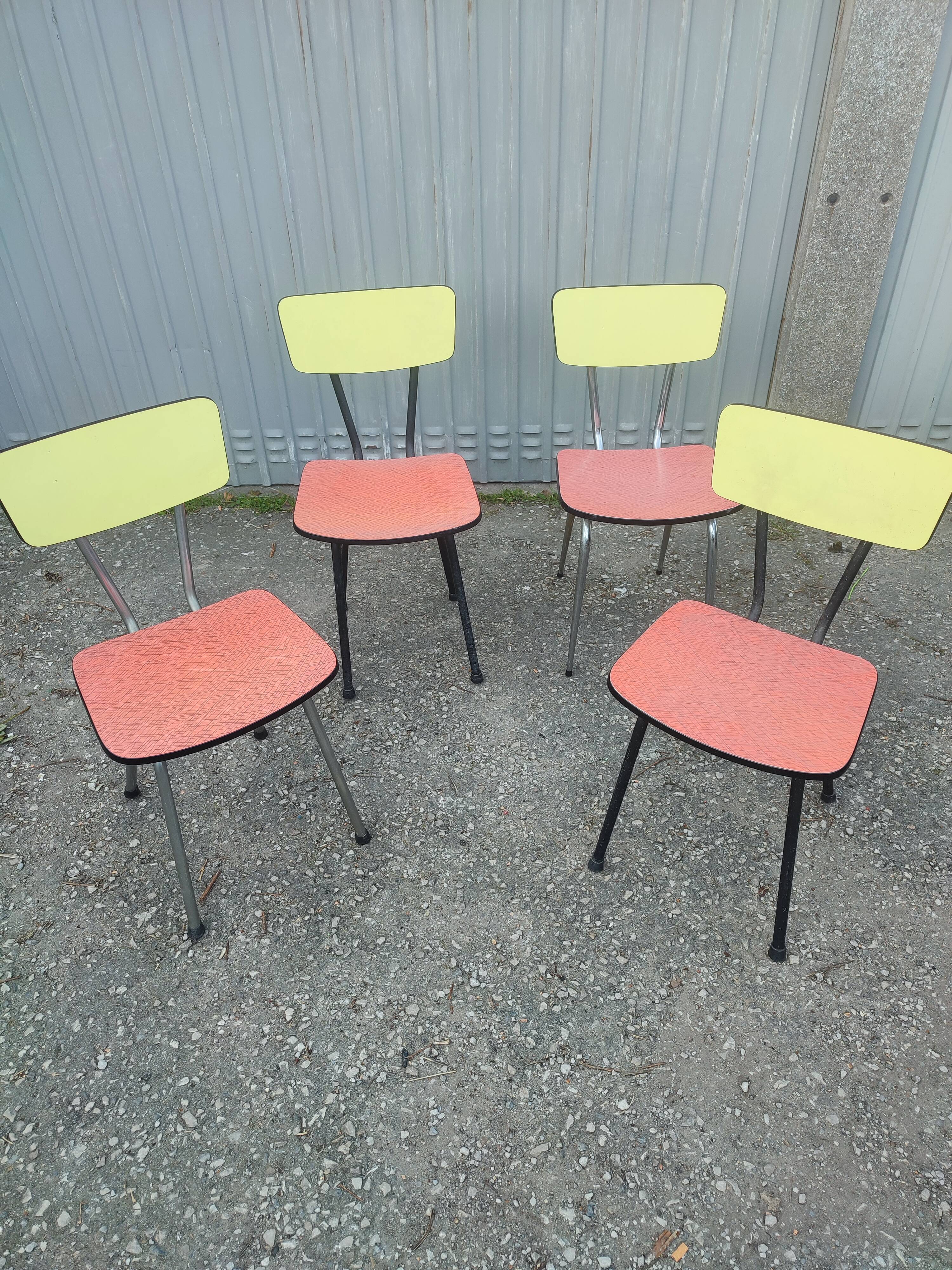 4 chaises formica vintage