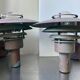 Pair large classic danish mcm outdoor wall lamps in  copper