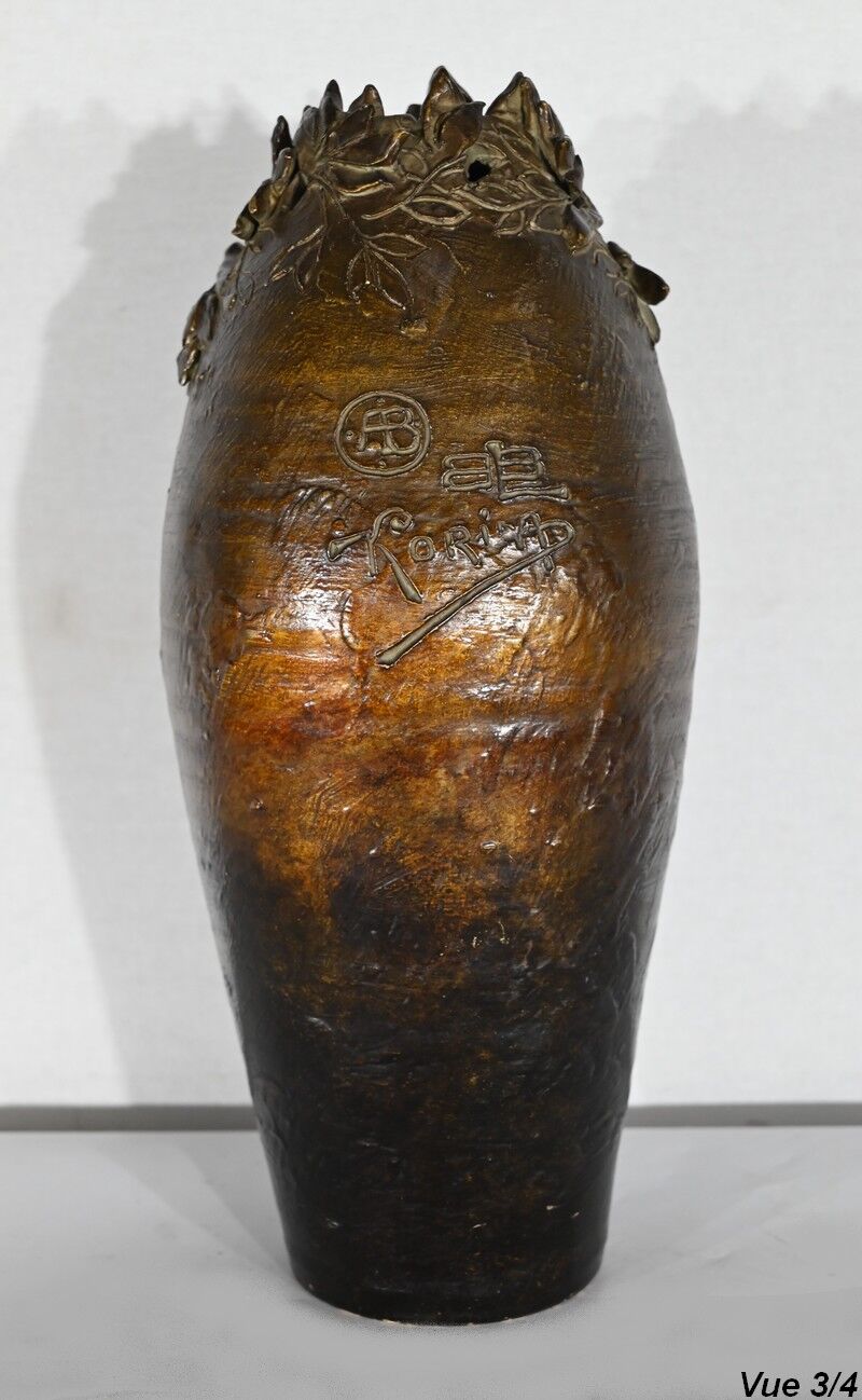 Enamelled Ceramic Vase, signed "Korina", Art Nouveau – 1900