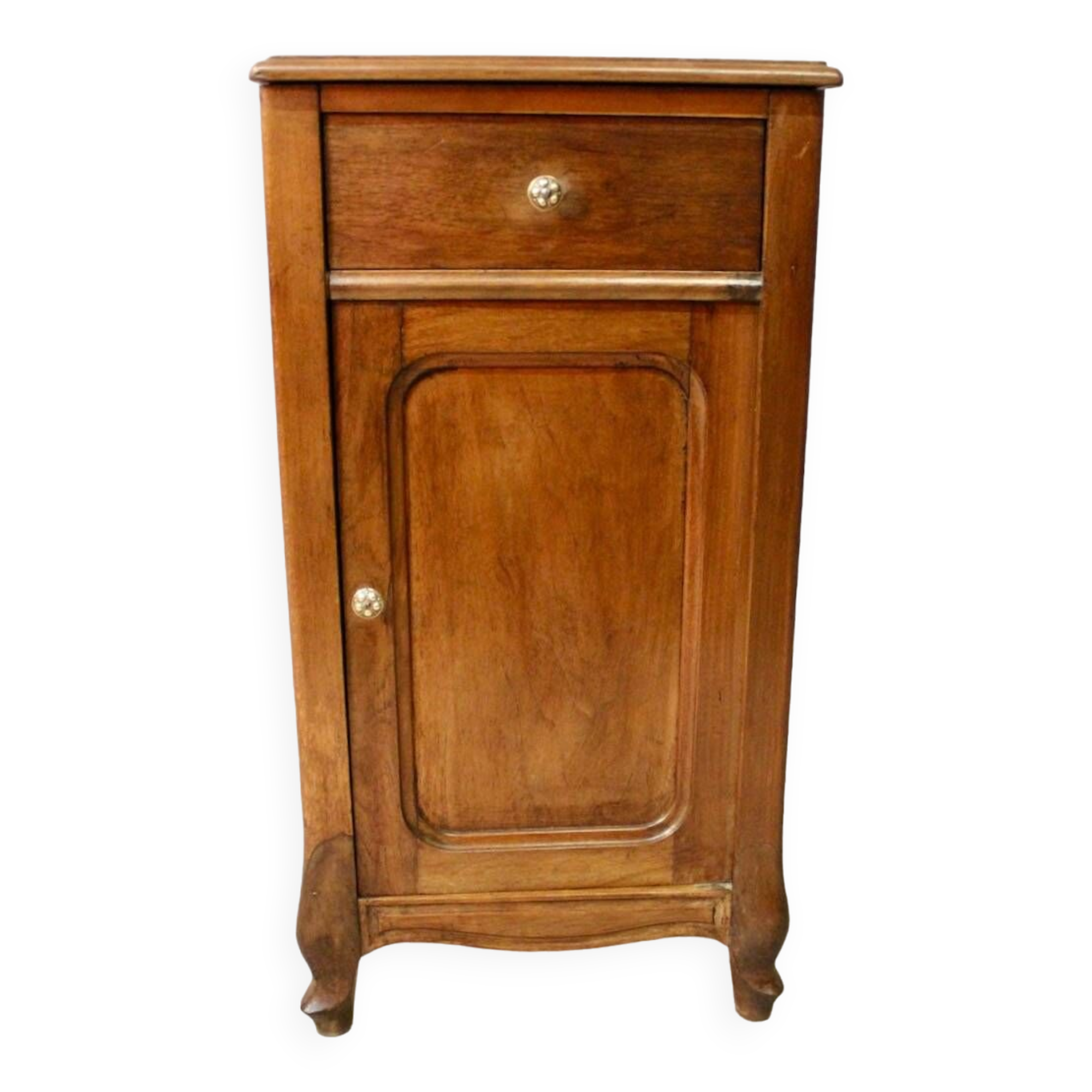 Art nouveau walnut bedside table