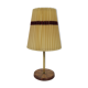 vintage brass and walnut lamp, 60s