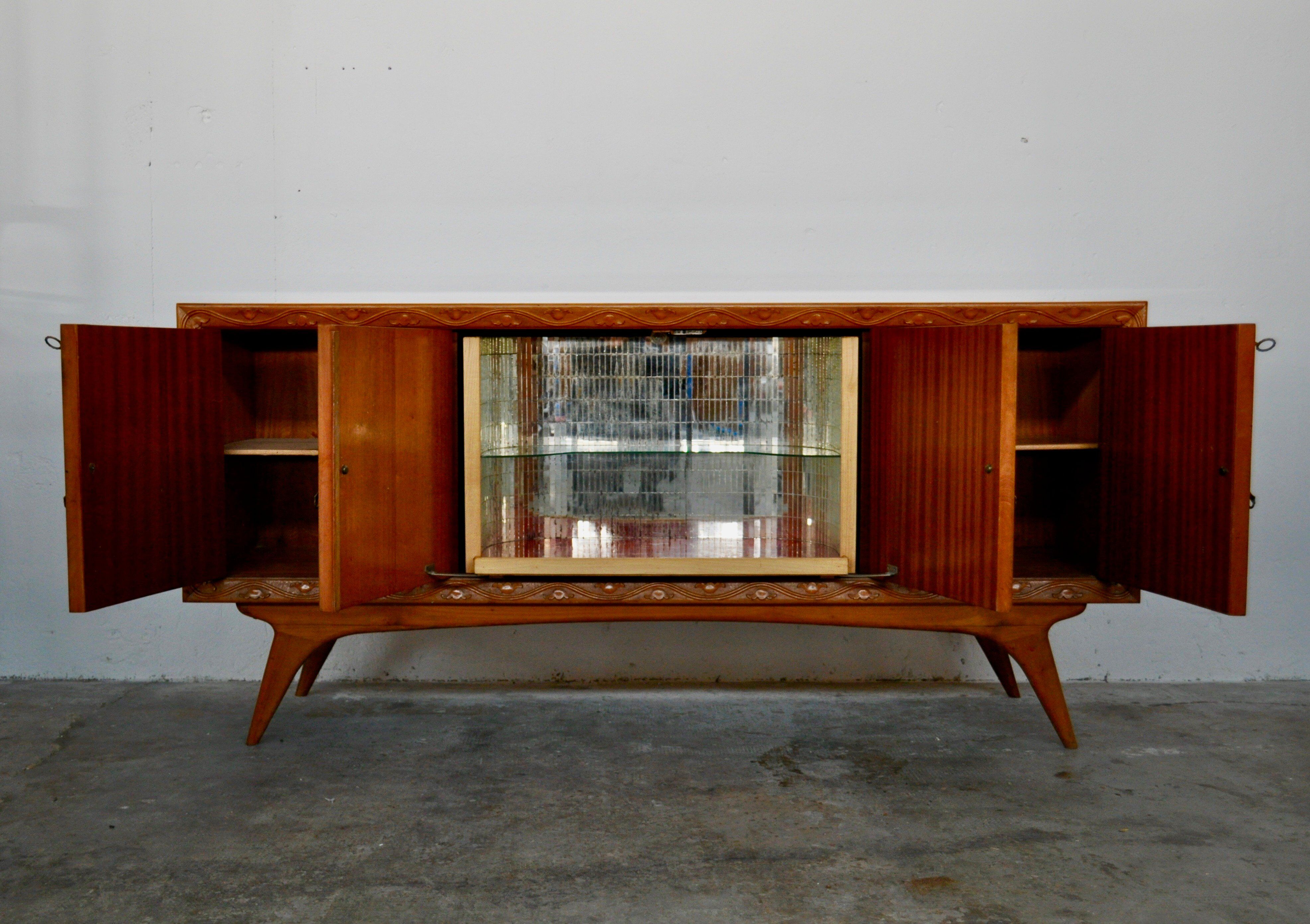 Mid-Century Italian Cherrywood and Walnut Sideboards, 1950s