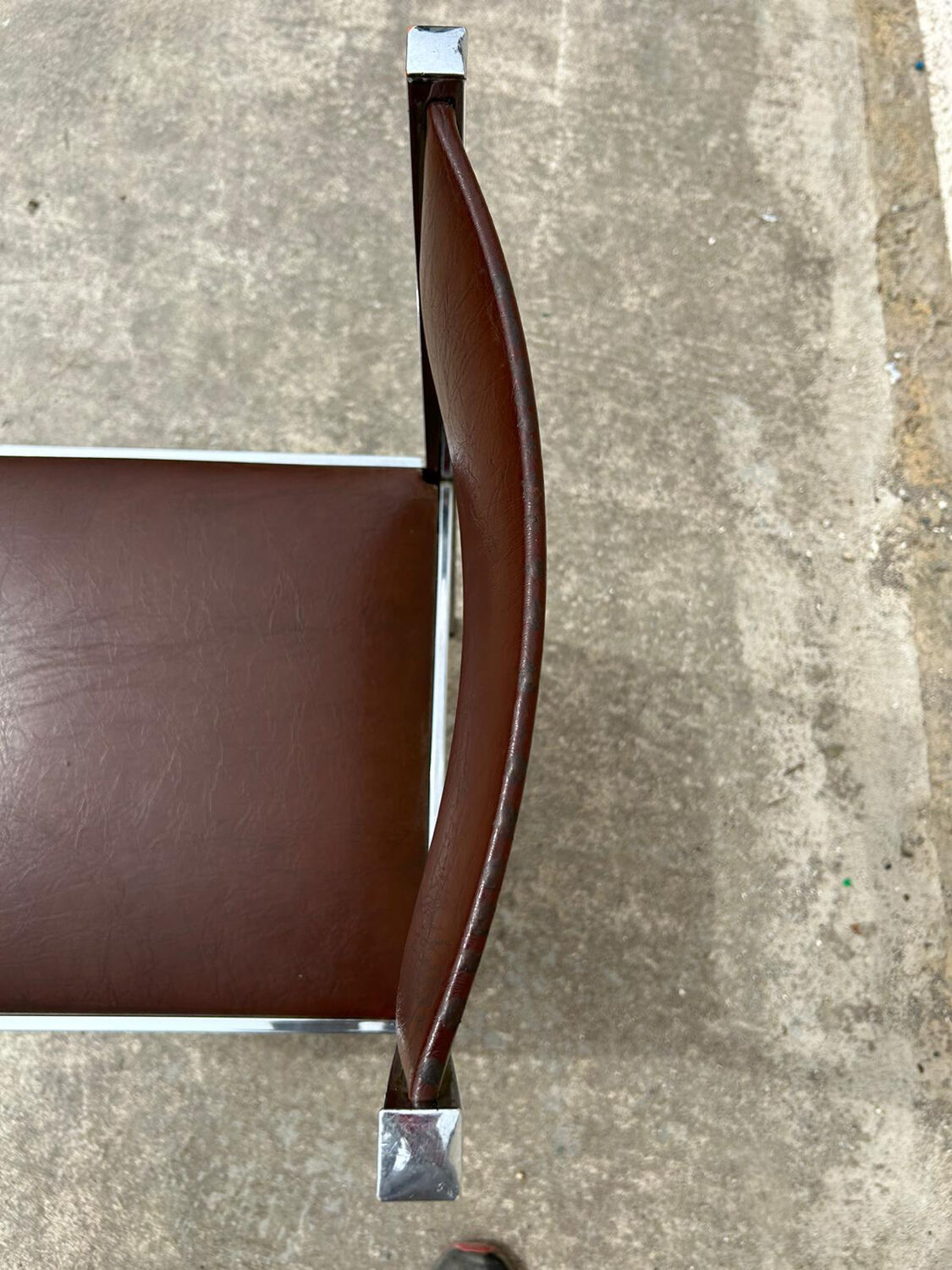 4 vintage leather/iron chairs