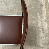 4 vintage leather/iron chairs