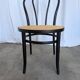 Vintage Thonet Style Dining Chair: Black Bentwood Cane Seat