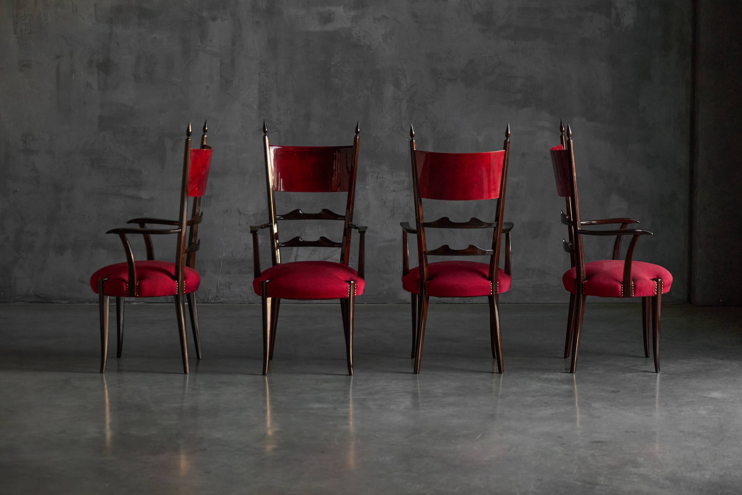 High-back dining chairs by Aldo Tura, Italy, 1962