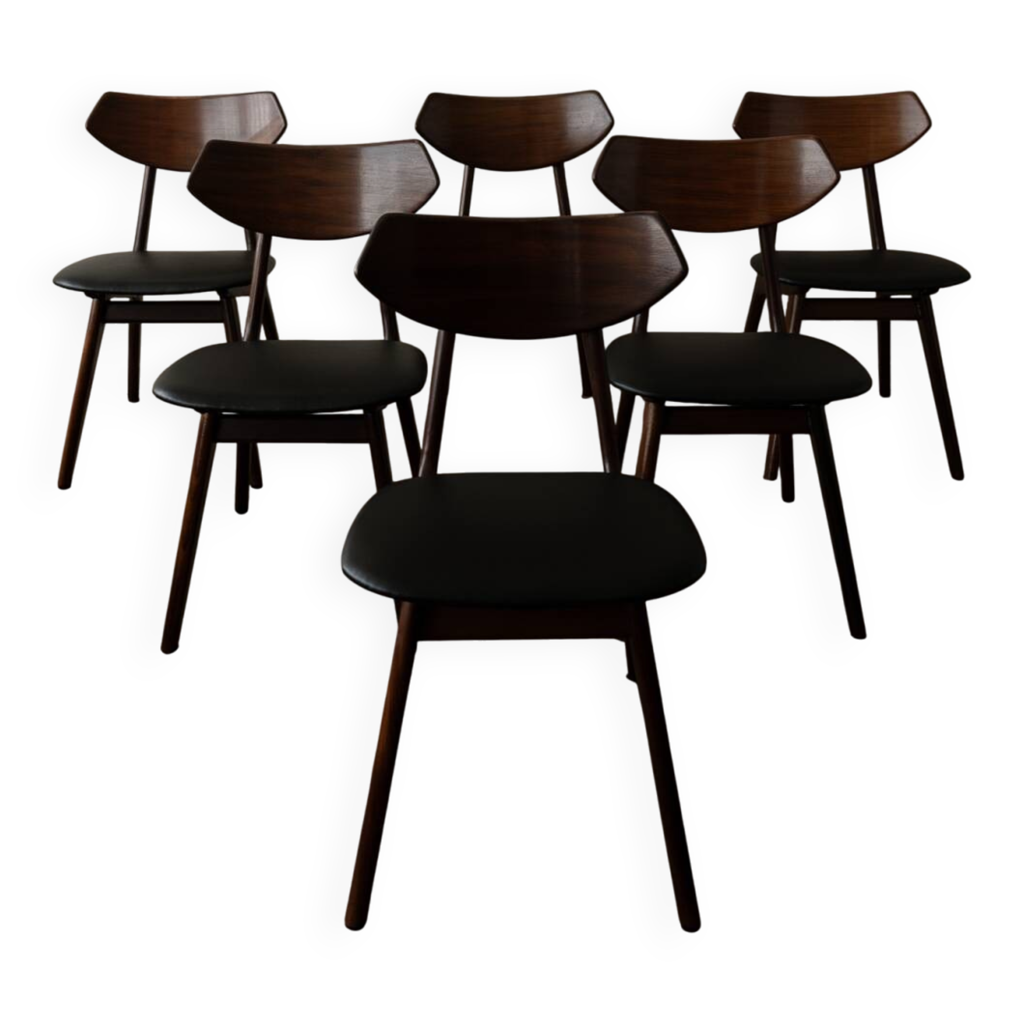 Vintage Dining Chairs by Louis van Teeffelen for AWA Set of 6 Dutch MCM