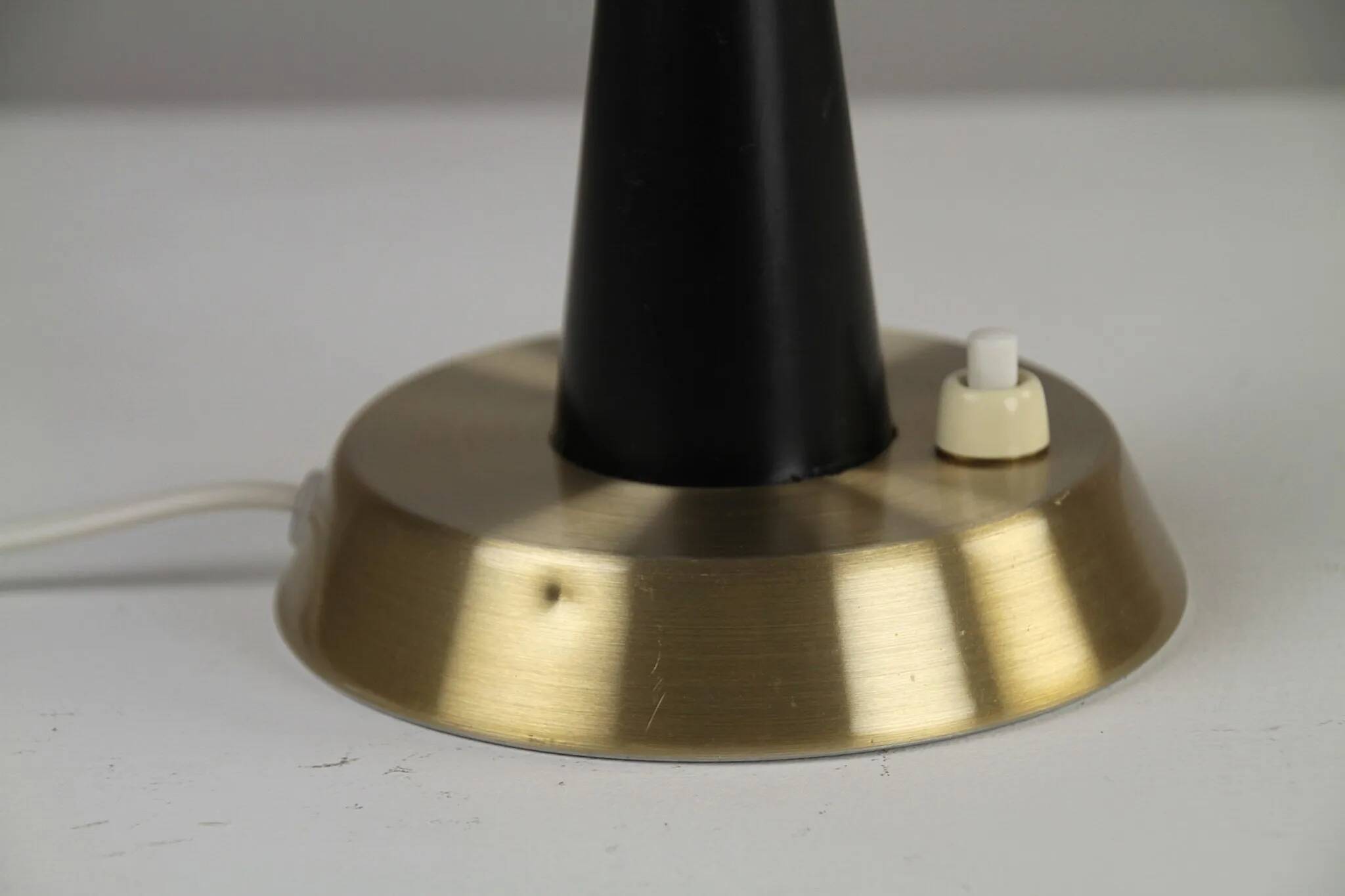 Table / Desk Lamp Model 600/5 by Gemi — Swedish Modernism in Black & Brass, 1960s