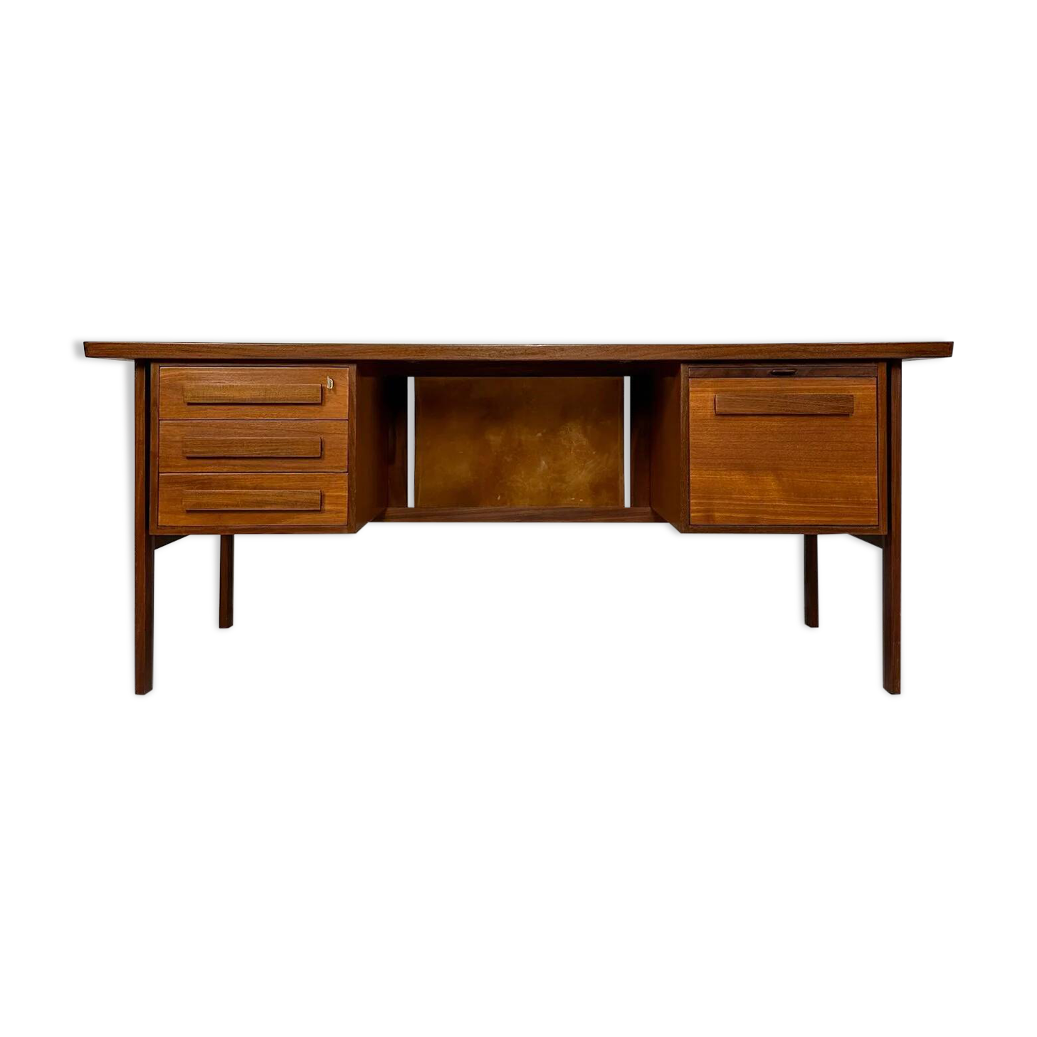 1960s Vintage Freestanding Danish Teak Writing Desk by Peter Løvig Nielsen