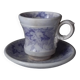 Ancienne tasse brûlot et sa sous-tasse Sarreguemines « Bryona »
