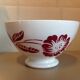 White bowl with red flowers from Sarreguemines vintage years 50-60