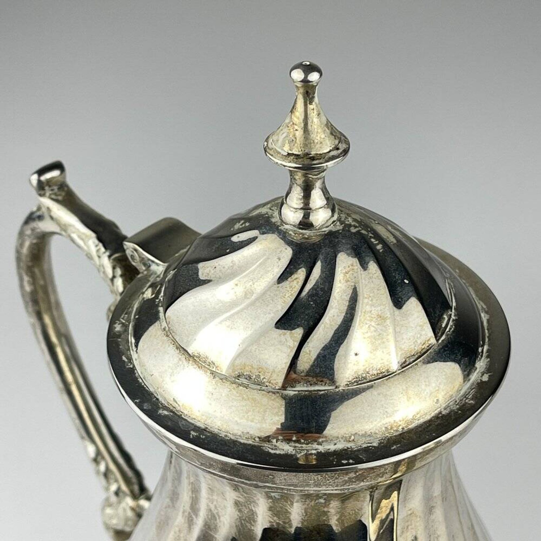 Vintage silver-plated coffee pot by Royal Sheffield, England, 1950s.