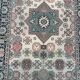 Vintage oriental rug in burgundy red, 133x196cm.