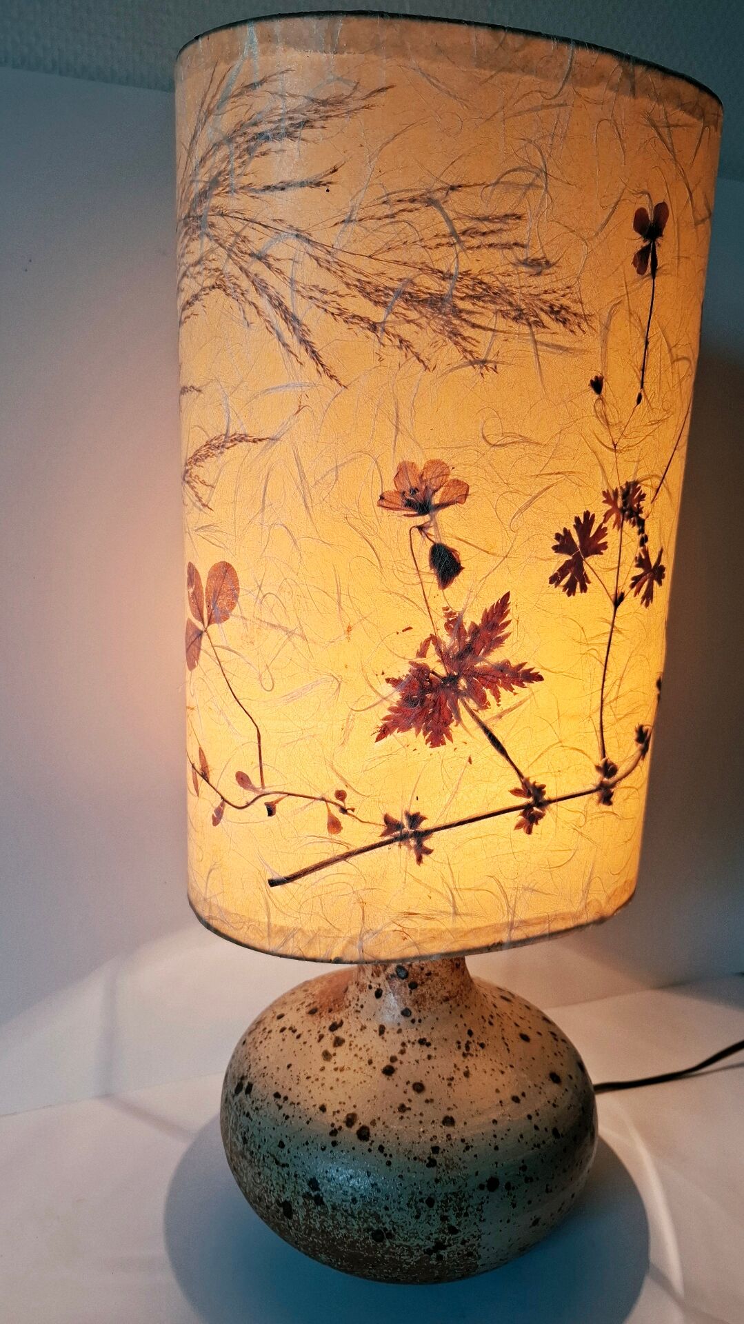 Vintage pyrite stone lamp