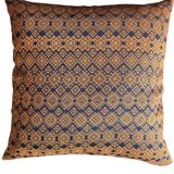 Navy blue and orange Kachin cushion cover (RIDA)