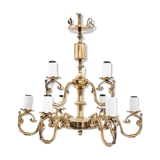 Lustre en laiton, Pologne, années 1950