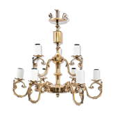 Lustre en laiton, Pologne, années 1950