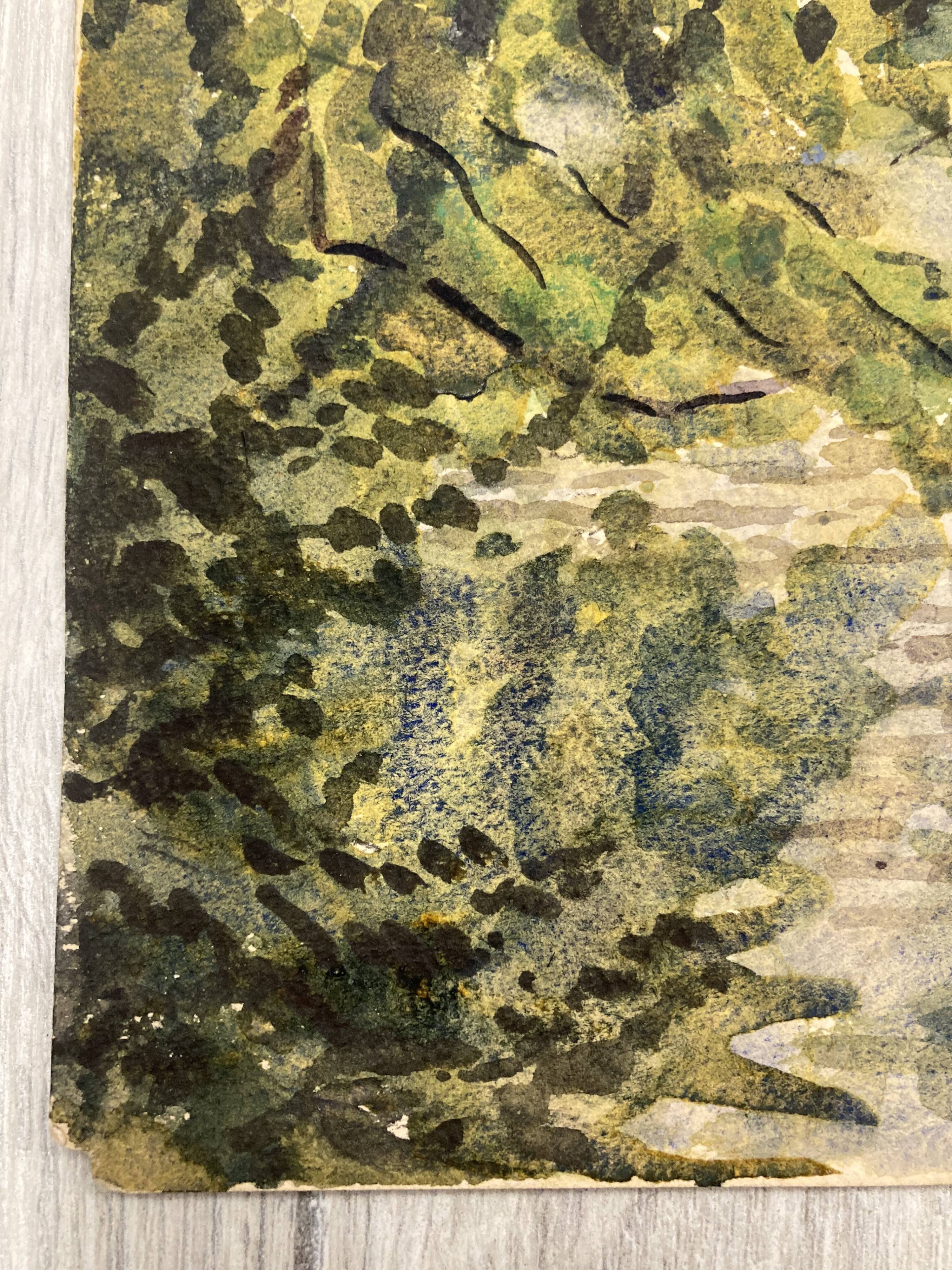 Vintage landscape watercolor