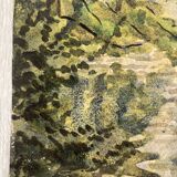 Aquarelle paysage vintage