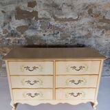 Commode double jaune pale