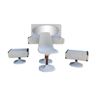 Ensemble coiffeuse, chaise, 2 chevets design