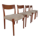 Danish Solid Teak Dining Chairs, 1960s, Set of 4
