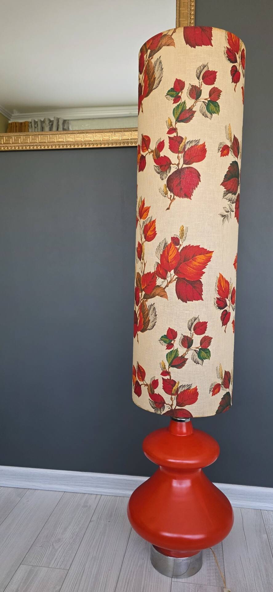 Vintage Space Age lamp 1970 - Red ceramic - Double lighting