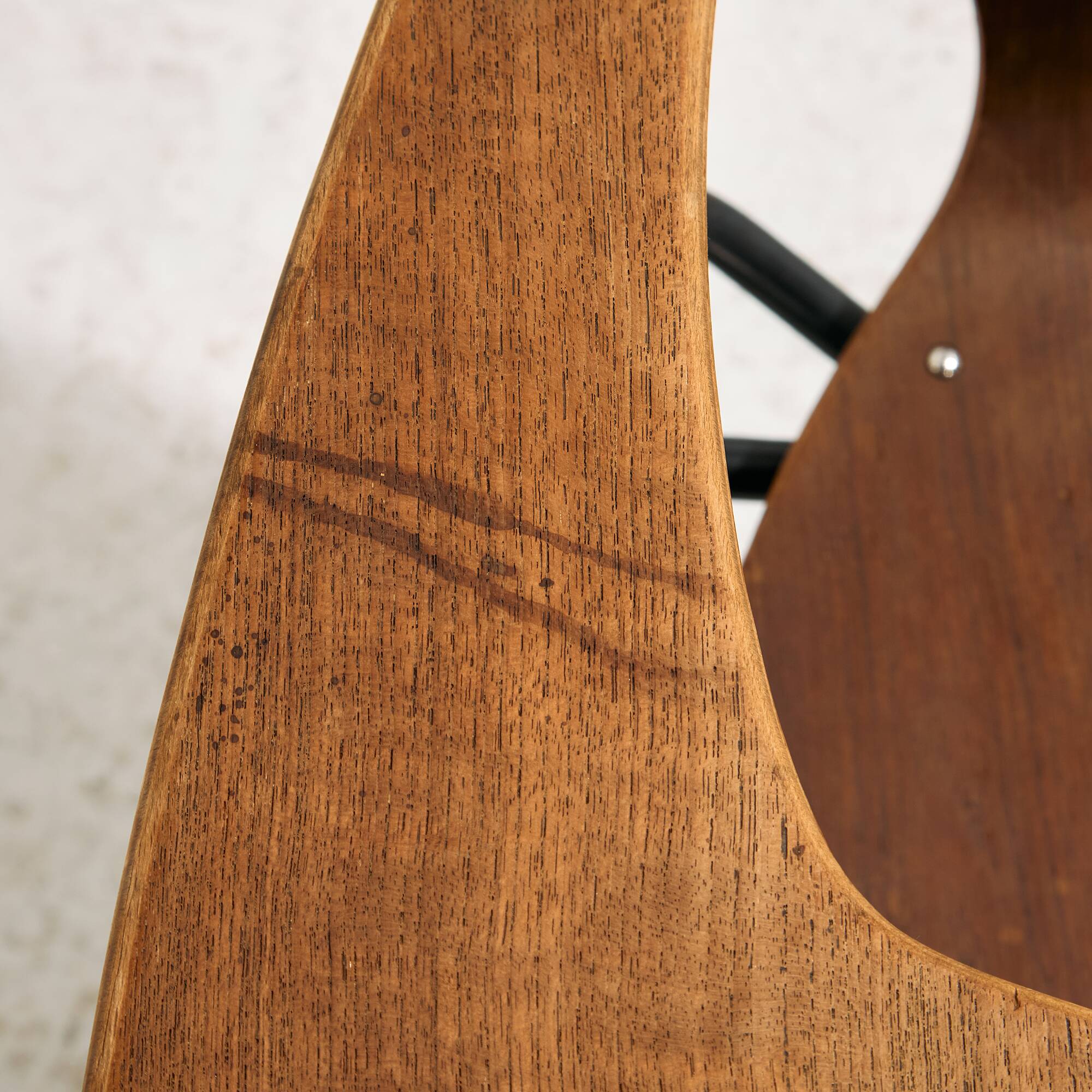 Teak chair with writing tablet