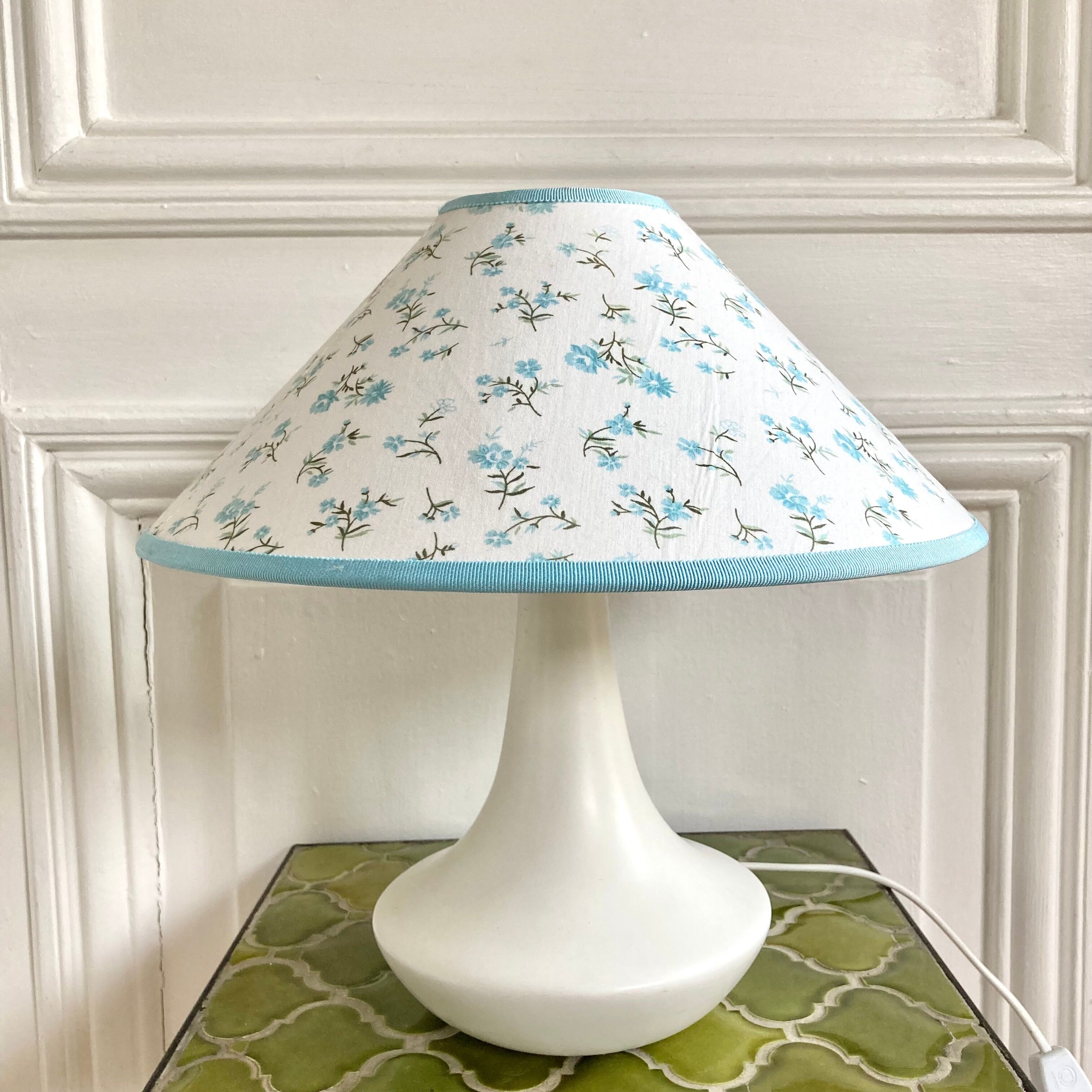 Ceramic lamp lampshade flowers