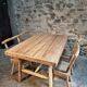 Ensemble de salle à manger rustique fait main avec table en chêne et frêne et 4 chaises, années 1960