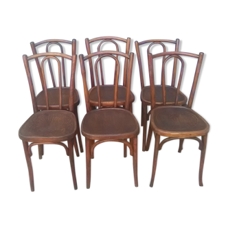 Lot de 6 chaises bistrots dépareillés