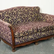 Victorian Fabric Sofa and Armchairs, Set of 3