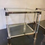 Pair of chrome-plated brass sofa ends