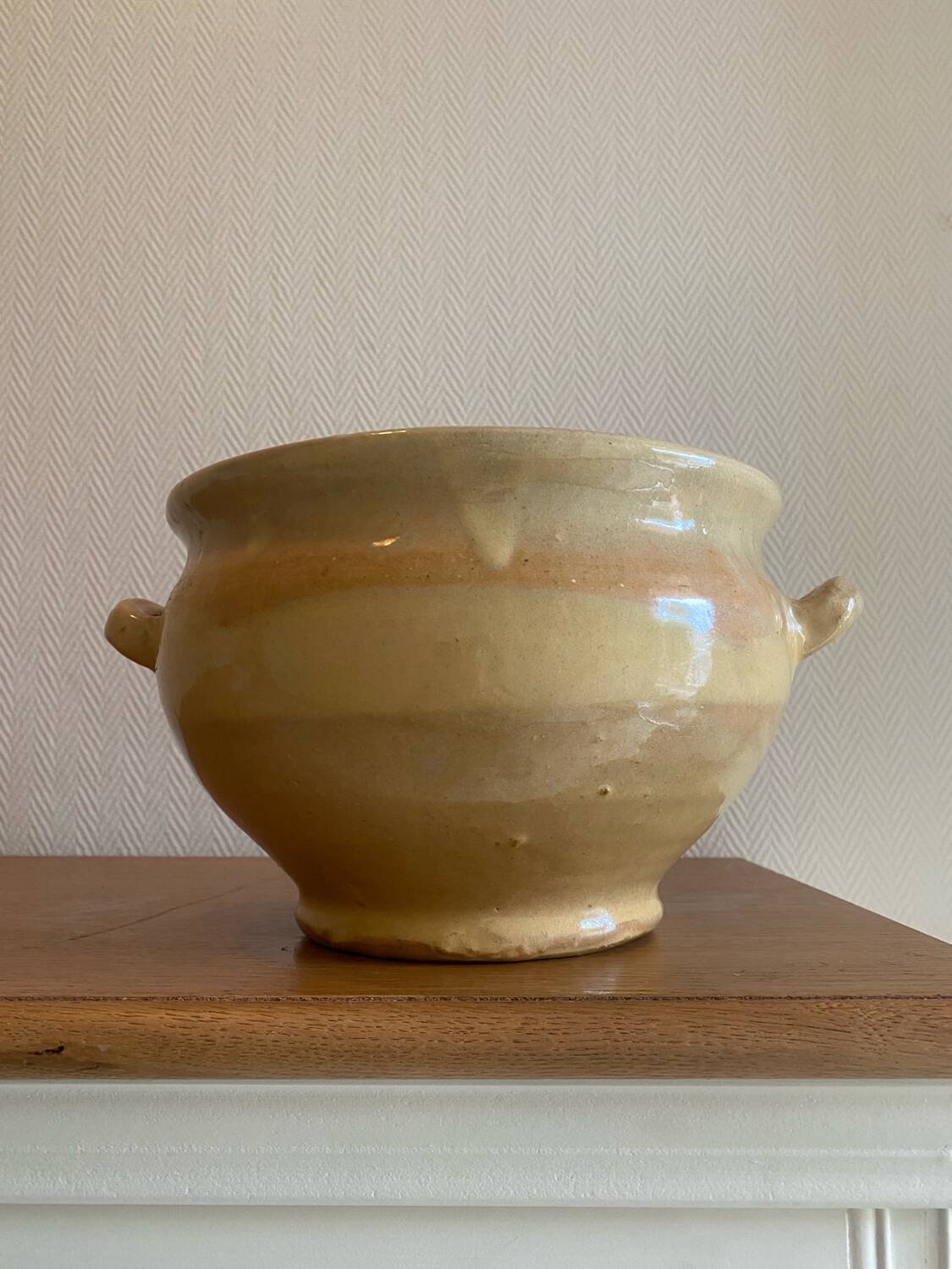 Antique glazed terracotta confit pot from the southwest