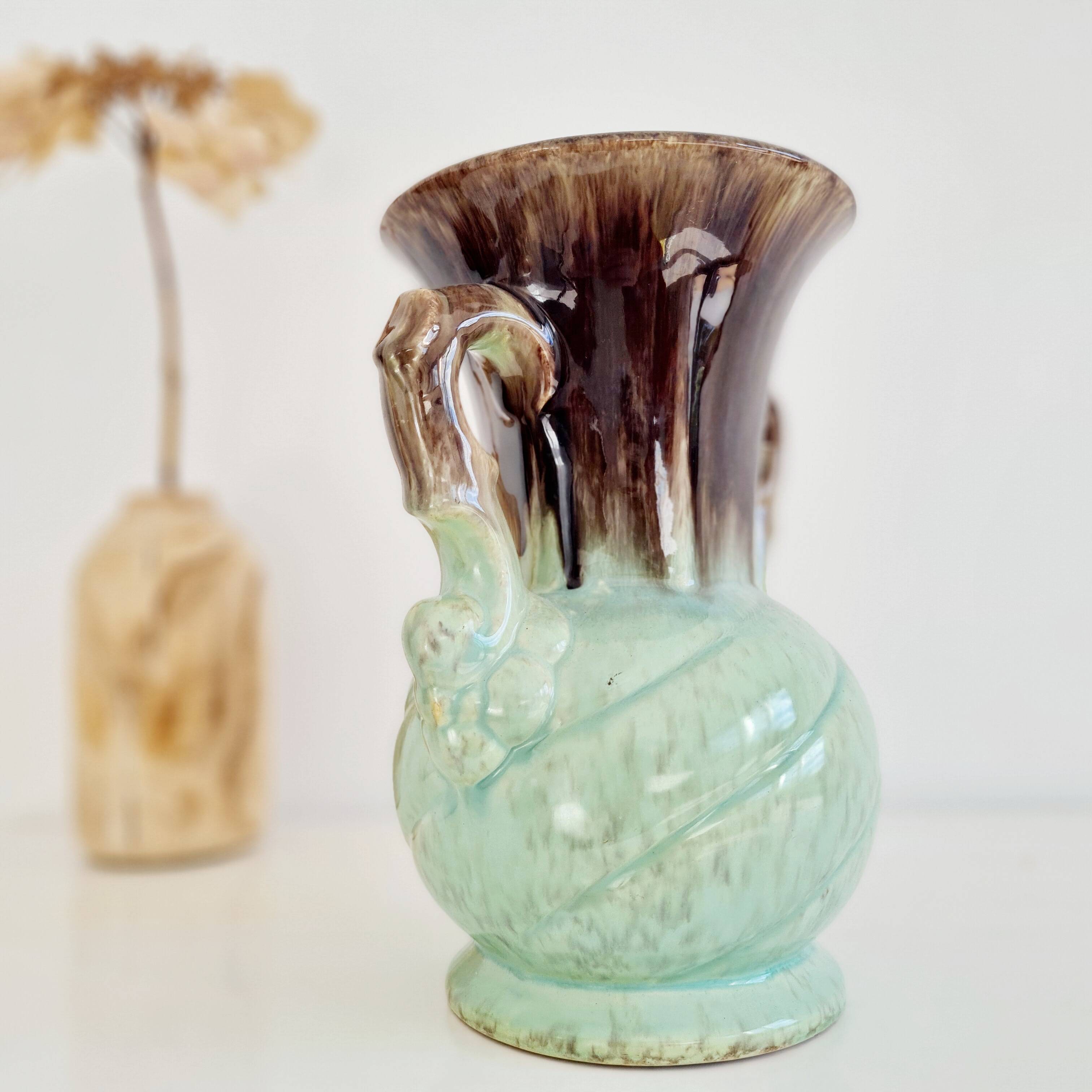 Antique blue vase - numbered