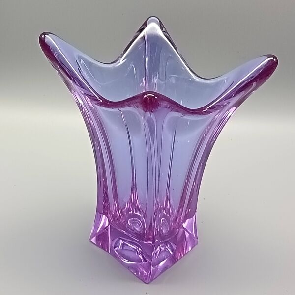 Vase cristal vintage, vase à doigt en verre d’art coloré vintage