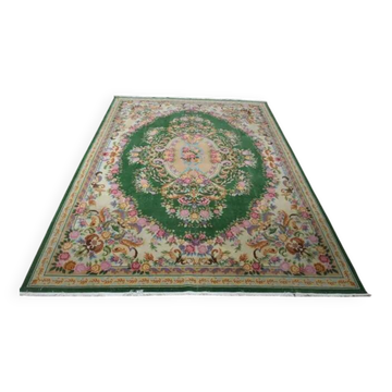 Tapis persan fait main en laine et coton des années 1970 ❤ 283x396
