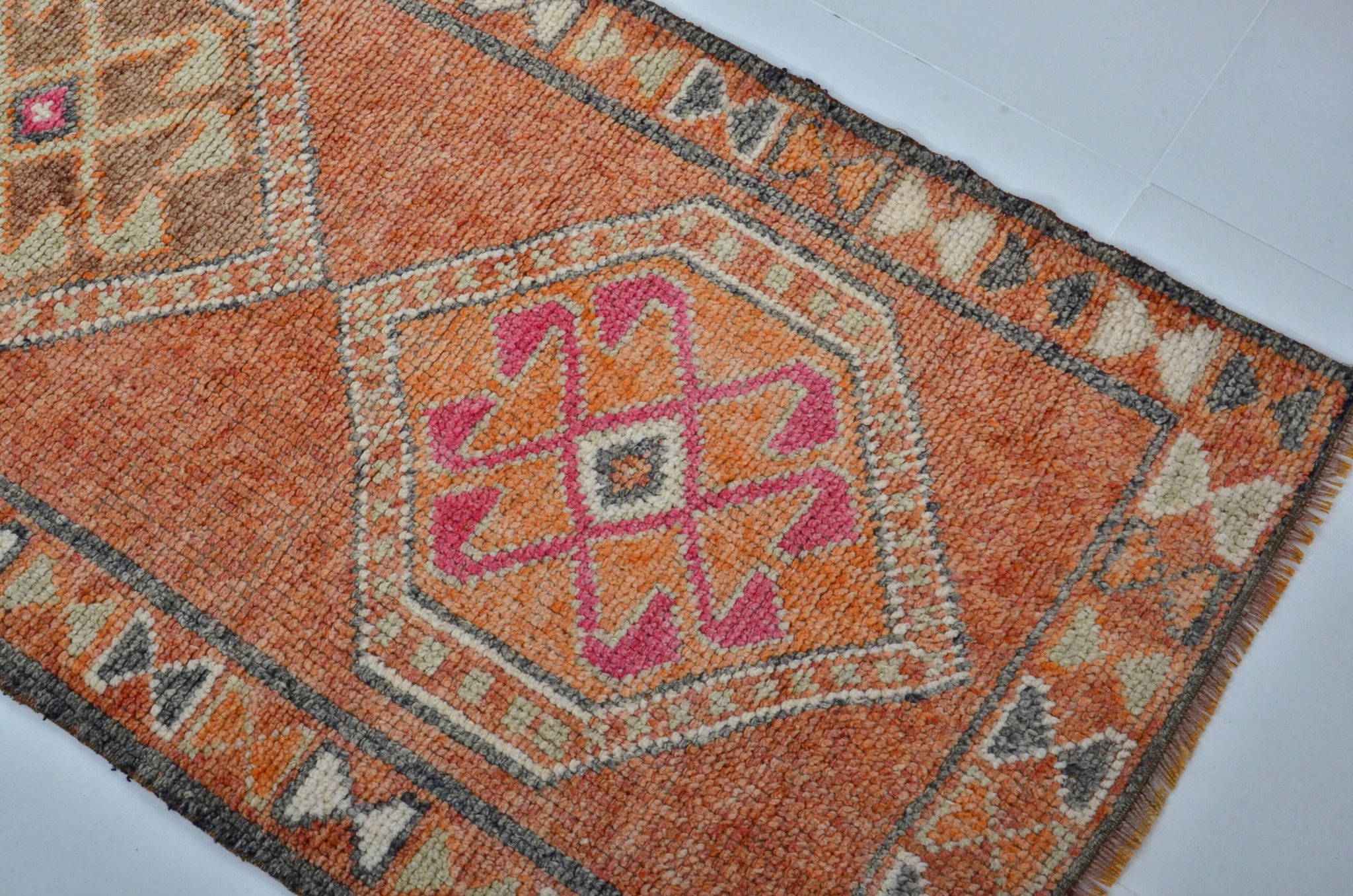 Tapis couloir Oushak vintage sku 3545