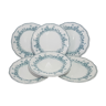Set of 6 dessert plates in earthenware of Sarreguemines model Daisies, iron earth.