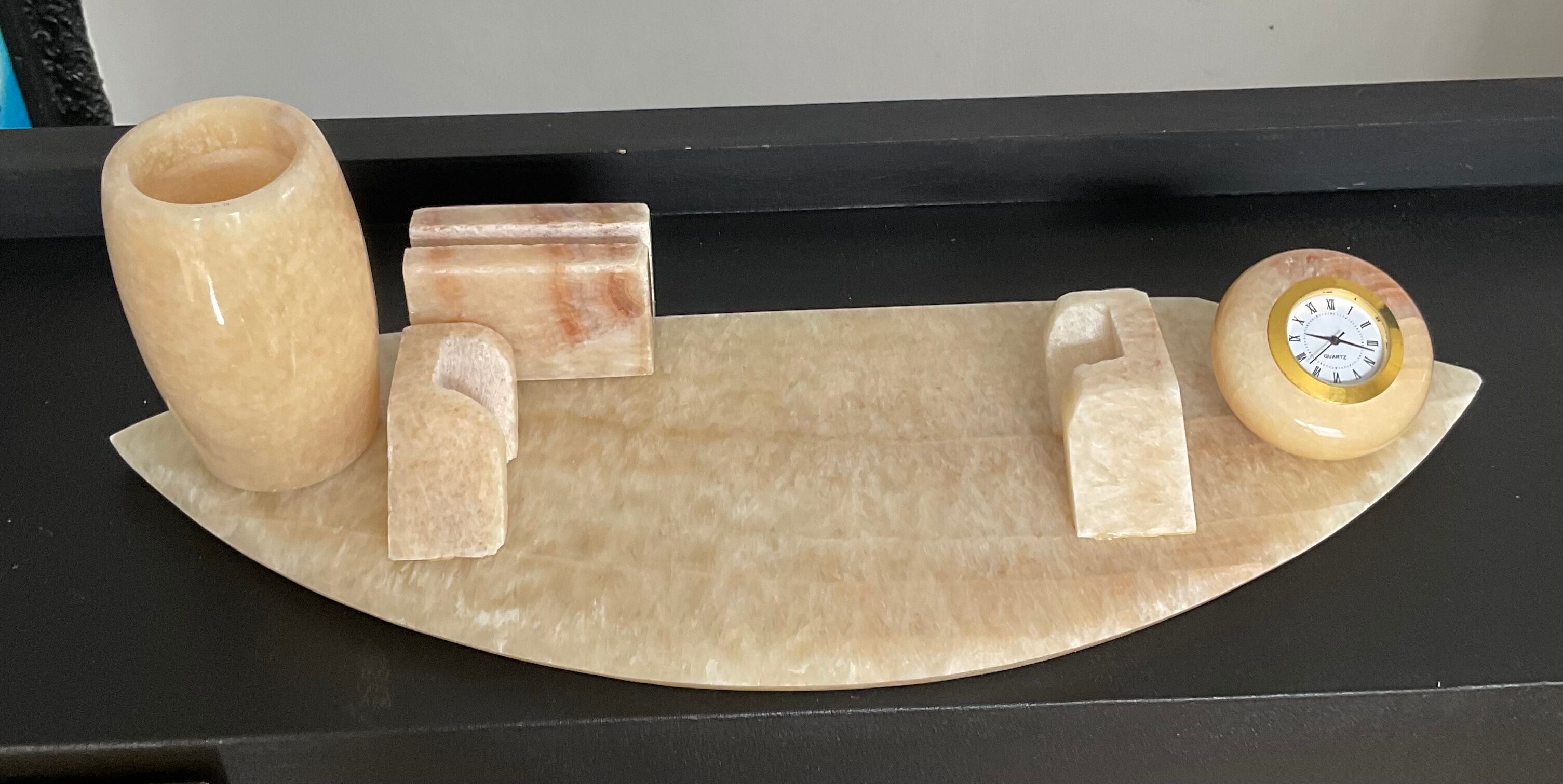 Vintage alabaster office kit 70s